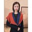 Fashion Wine Red Black Knitted Color Block Magnetic Scarf