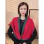 Fashion Wine Red Black Knitted Color Block Magnetic Scarf