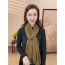 Fashion Olive Green Cotton And Linen Fringed Scarf