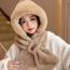 Fashion Tops Two-piece Leather Powder Set Plush Labeled Scarf All-in-one Hood
