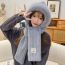 Fashion White Woolen Hat Two-piece Set Imitation Rabbit Fur Knitted Patch Scarf Integrated Pullover Hat