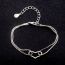 Fashion Silver 9435 Metal Geometric Love Bracelet