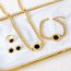 Fashion White Suit Titanium Steel Geometric Circle Plate Earrings Ring Bracelet Necklace Set