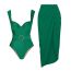 Fashion Hollow Shoulder Suit Polyester One-shoulder Hollow One-piece Swimsuit Knotted Beach Skirt Set