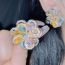Fashion Ring 0385 Rainbow Extra Large Copper Set Zirconium Flower Ring