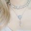 Fashion Tassel Water Drop Super Fairy Necklace Geometric Diamond Flower Double Necklace