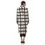Fashion Black And White Grid Polyester Checked Lapel Jacket