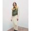 Fashion Khaki Military Green Polyester Contrast Stand Collar Vest