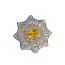 Fashion Sri Lanka Yellow Diamond Type D Metal Diamond Geometric Ring