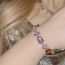 Fashion Necklace 0188 Sea Blue With Chain Copper Set Square Diamond Geometric Necklace