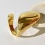 Fashion Gold Titanium Steel Geometric Irregular Open Ring