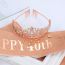 Fashion 70 Years Old - Rose Gold Suit Glitter Letter Etiquette With Crystal Crown Set