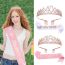 Fashion 18 Years Old-pink Glitter Cloth Suit Glitter Letter Etiquette With Crystal Crown Set