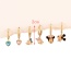 Fashion Color Copper Inlaid Zircon Cartoon Pendant Earrings 6-piece Set