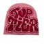 Fashion Red With White Letters Letter Jacquard Knitted Beanie