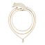 Fashion Gold Alloy Diamond Geometric Snake Bone Chain Multi-layer Necklace