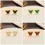 Fashion Green Shell Butterfly Three-piece Set Titanium Steel Mother-of-pearl Butterfly Earrings Bracelet Necklace Set