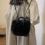 Fashion Khaki Pleated Plush Large Capacity Crossbody Bag