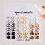 Fashion Color Alloy Geometric Round Pearl Earrings Set