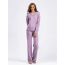 Fashion Purple Polyester Knitted V-neck Sweater Straight-leg Trousers Suit
