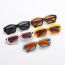 Fashion Tortoiseshell Framed Tea Pc Color Block Shaped Sunglasses