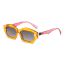 Fashion Translucent Blue Frame Tea Pc Color Block Shaped Sunglasses