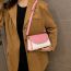 Fashion Pink With White Pu Contrasting Color Flap Crossbody Bag