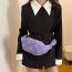 Fashion Purple Pu Pleated Large Capacity Shoulder Bag