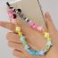 Fashion 3# Colorful Polymer Clay Striped Beads Five-pointed Star Beaded Mobile Phone Chain
