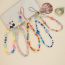 Fashion 2# Colorful Gradient Striped Beads Five-pointed Star Beaded Mobile Phone Chain