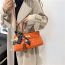 Fashion Orange Pu Headlock Flap Crossbody Bag
