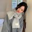 Fashion Light Grey Wool Label Knitted Scarf