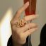 Fashion Gold Copper Geometric Snake Ring