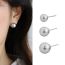 Fashion One 10mm Silver Gray Pearl Stud Earring Copper Pearl Earrings (single)