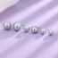 Fashion One 8mm Silver Gray Pearl Stud Earrings Copper Pearl Earrings (single)