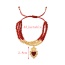 Fashion Red 10 Copper Inlaid Zircon Drop Oil Love Series Pendant Beaded Multi-layer Braided Bracelet
