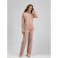 Fashion Pink Acrylic Knitted Turtleneck Pullover Sweater Wide Leg Trousers Suit