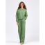 Fashion Apricot Cotton Knitted Crew Neck Sweater Wide Leg Pants Suit