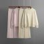 Fashion Pink Cotton Knit Turtleneck Wide-leg Pants Suit