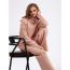 Fashion Flower Coffee Acrylic Turtleneck Knitted Sweater Wide-leg Trousers Suit