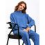 Fashion Apricot Acrylic Knitted Turtleneck Sweater Wide Leg Pants Suit