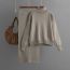 Fashion Brown Acrylic Knitted Turtleneck Sweater Skirt Suit