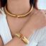 Fashion 8mm Gold Collar Stainless Steel Geometric Snake Bone Chain Open Collar
