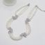 Fashion Silver Multi-layered Pearl Beaded And Diamond Necklace