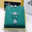 Fashion Silver Geometric Diamond Square Necklace Earrings And Ring Three-piece Set