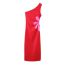 Fashion Red Polyester Lace-up One-shoulder Knee-length Dress