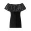 Fashion Black Sequined One-shoulder Velvet Skirt