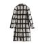 Fashion Black And White Plush Plaid Lapel Coat