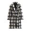 Fashion Black And White Plush Plaid Lapel Coat