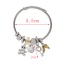 Fashion Silver 1 Copper Inlaid Zirconium Pearl Bear Love Key Pendant Beaded Bracelet